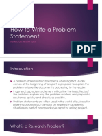 How To Write Problem Statement