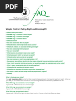 Weight Control: Eating Right and Keeping Fit: The American College of Obstetricians and Gynecologists