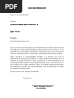 Carta de Renuncia Modelo