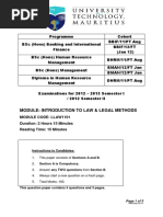 Module: Introduction To Law & Legal Methods