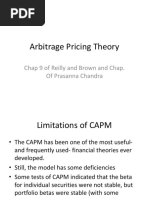 Arbitrage Pricing Theory: Chap 9 of Reilly and Brown and Chap. of Prasanna Chandra