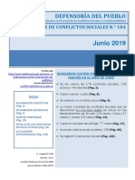 Conflictos Sociales Nuevos en El Mes de Junio