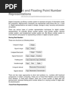 Fixed Point and Floating Point Number Representations