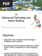 Iii Science and Technology and Nation Building: By: Anna Maria Gracia T. Ingcog-Estardo, RN, LPT, Maed