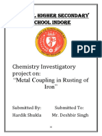 Chemistry Investigatory Project On: "Metal Coupling in Rusting of Iron"