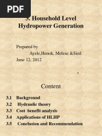 Household Level Hydropower Generation