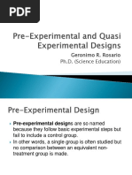 Pre-Experimental and Quasi Experimental Designs