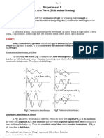 Experiment 8: Light As A Wave (Diffraction Grating)