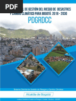 Plan Distrital de Gestión Del Riesgo de Desastres y Cambio Climático de Bogotá