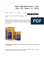 Komatsu Coolant High Performance Long Life Coolant With Low Impact On Global Environment