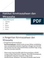 Hakikat Kewirausahaan Dan Wirausaha