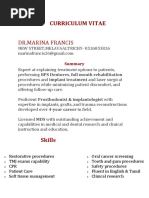 Curriculum Vitae: DR - Marina Francis