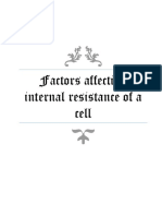 Factors Affecting Internal Resistance of A Cell