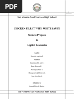 San Vicente-San Francisco High School: Chicken Fillet With White Sauce Business Proposal in Applied Economics