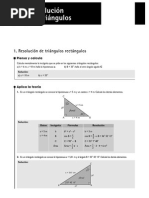 Matematicas Resueltos (Soluciones) de Triángulos 1º Bachillerato Nivel I