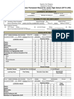 New School Form 10 SF10 Learners Permanent Academic Record For Junior High School