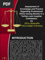 Assessment of Knowledge and Practice Regarding Professional Ethics Among Nurses in A Tertiary Care Hospital, Coimbatore. by