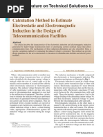 Calculation Method To Estimate Electrostatic and Electromagnetic Induction in The Design of Telecommunication Facilities