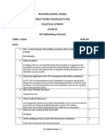 Mayoor School, Noida HALF YEARLY EXAM (2019-20) Political Science Class-Xi SET B (Marking Scheme) TIME: 3 Hour M.M: 80 Date