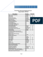 Continental at Overhaul 100% Parts Replacement List Engine Model: 0-200 A, B Description Part No. Quantity