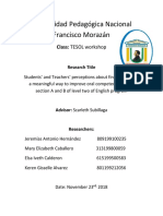 Universidad Pedagógica Nacional Francisco Morazán: Class: TESOL Workshop