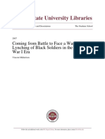 Coming From Battle To Face A War The Lynching of Black Soldiers in The World War I Era