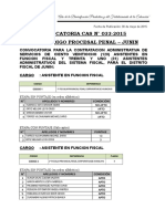 Convocatoria de Especialidad de La Facultad