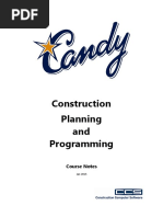 Construction Planning and Programming: Course Notes