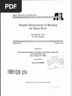 Droplet Entrainment of Breakup by Shear Flow