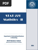 STAT-221 Statistics - II: NUST Business School BBA