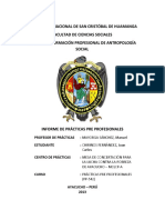 Informe de Practicas Pre Profesionales PP 542 Antropologia UNSCH Ayacucho Peru PDF