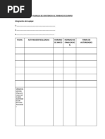 Planilla de Asistencia Al Trabajo de Campo