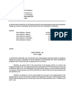 A Resolution Approving The Ten Percent (10%) Sangguniang Kabataan Fund of Barangay Tabion, Del Gallego, Camarines Sur