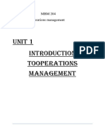 Unit 1 Tooperations Management