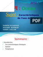 Sujet:: Caractéristiques de L'eau de La Mer