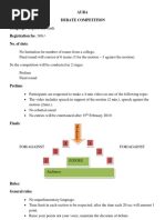 Aura Debate Competition Language: English and Hindi. Registration Fee: 300 /-No. of Slots