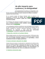 5 Medidas de Alto Impacto para Combatir La Pobreza y La Desigualdad