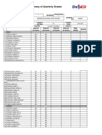 Summary of Quarterly Grades: Region Division School Name School ID