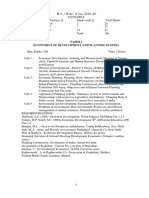 B.A. / B.Sc. 2019-20: Paper I Economics of Development and Planning in India