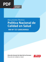 RM Nº727-20097MINSApolitica Nacional de Calidad en Salud-Documento Tecinoc