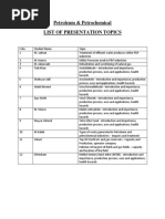 Petroleum & Petrochemical List of Presentation Topics