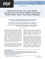 "Clean Care For All - It's in Your Hands": The May 5th, 2019 World Health Organization SAVE LIVES: Clean Your Hands Campaign