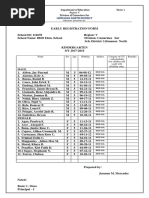 Early Registration Form 2017-2018