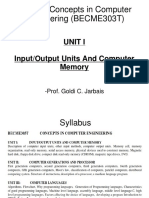 Subject: Concepts in Computer Engineering (BECME303T) : Unit I Input/Output Units and Computer Memory