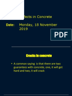 Defects in Concrete Monday, 18 November 2019: Title: Date