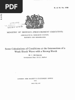 Some Calculations of Conditions at The Intersection of Weak Shock Wave With A Strong Shock