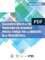 Evaluación de Impacto Al Programa Progresando Con Solidaridad (Prosoli) : Evidencia para La Innovación en La Protección Social