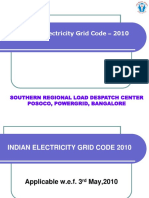 Indian Electricity Grid Code - 2010: Southern Regional Load Despatch Center Posoco, Powergrid, Bangalore