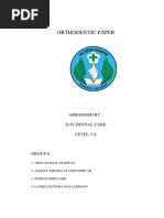 Orthodentic Paper: Arranged By: D.Iv Dental Care Level 3.A