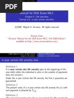 Manual For SOA Exam MLC.: Chapter 5. Life Annuities. Section 5.4. N-Year Certain Annuities